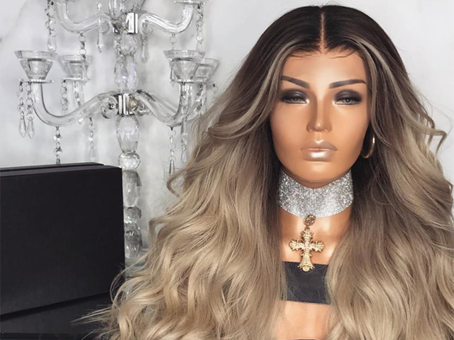 Gradual champagne color long hair - Click Image to Close